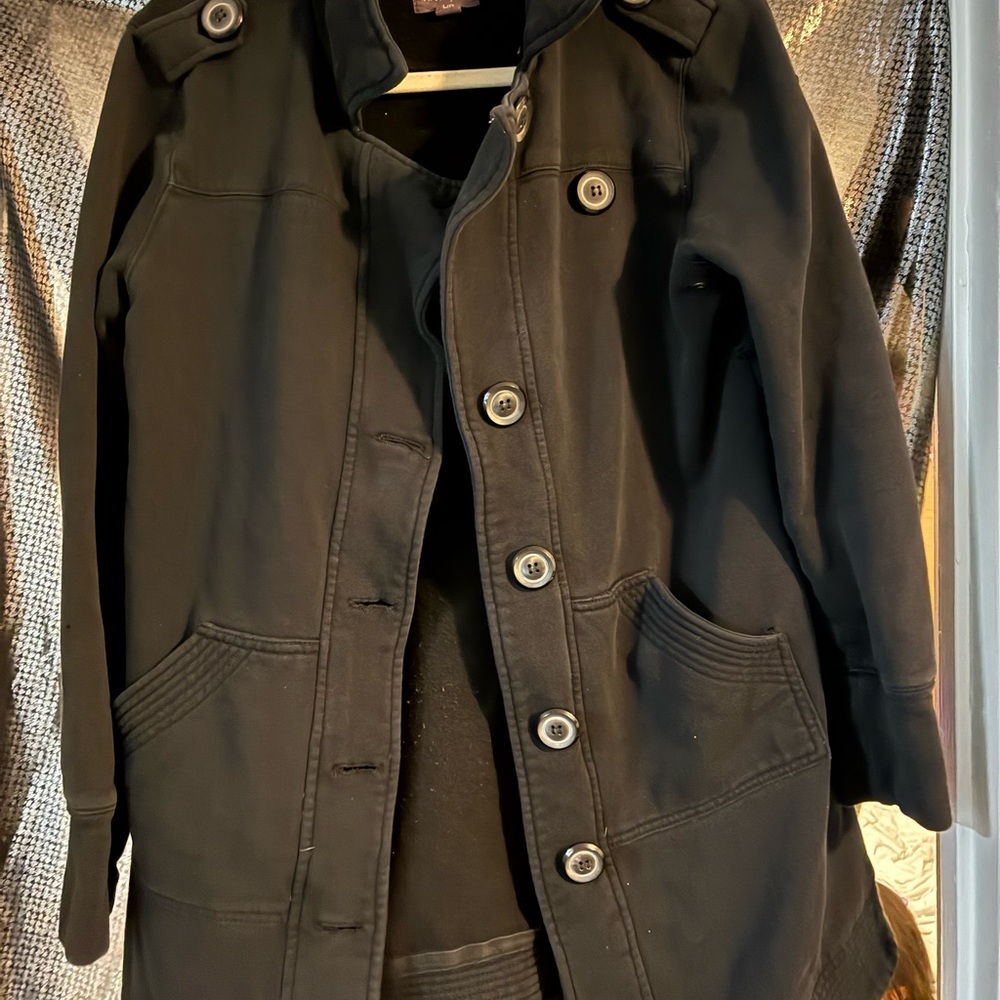 Forever 21 Black Utility Jacket with Button Detail